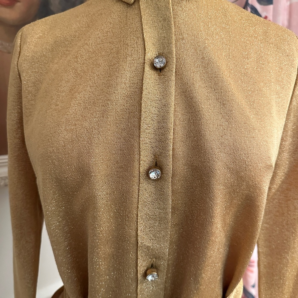 Vintage Gold Shaheen skirt suit 1960s made in Hawaii - Picture 4 of 8